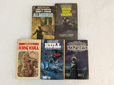 Lot of 5 ROBERT E. HOWARD Almuric Bran Mak Morn King Kull Wolfshead Paperbacks