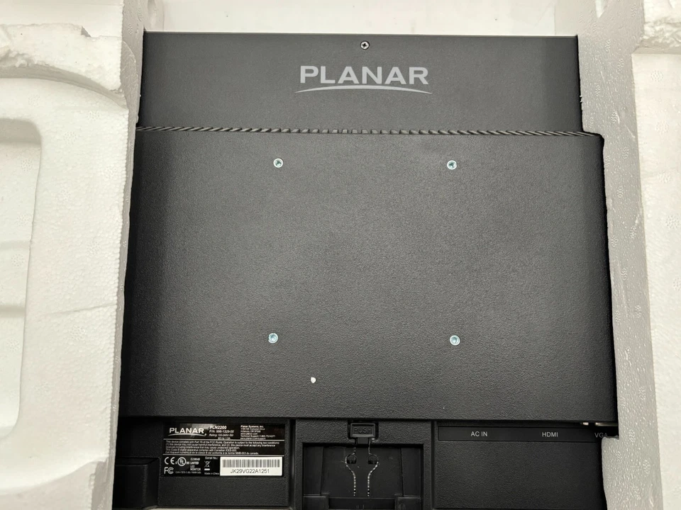 Planar PLN2200 22" Full HD LED Monitor Used - Includes Stand, Power Cord & HDMI - Image 4 of 4
