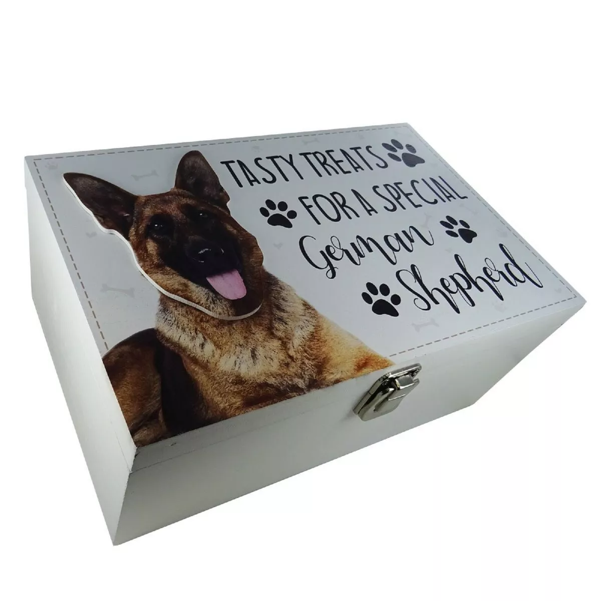 German Shepherd Dog Treats Food Storage Container Holder Biscuits Puppy Toy Box