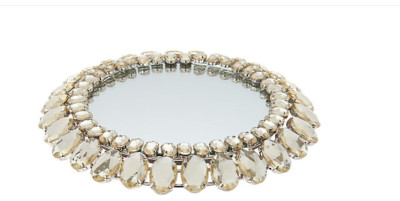 Round Mirror With Faceted Glass Accents 7 3//4/" By Valerie QVC H212747