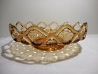 Imperial Glass Laced Edge Amber (Sugar Cane) Shallow Nappy Dish Button Cane — photo 2