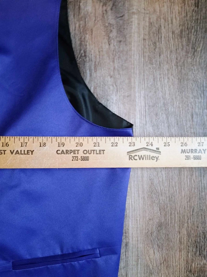 Vesuvio Napoli Vest Mens XL Purple Solid Dress Tux Tuxedo Suit Formal 5 Button - Image 4 of 4