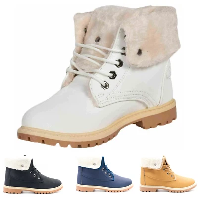 SOLE NEU DAMEN DAMEN ARMEE KAMPF FLACHE GRIFFSOHLE PELZ GEFÜTTERTE STIEFELETTEN SCHUHE UK GRÖSSEN