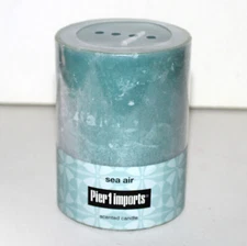 Pier 1 Pillar Scented Candle SEA AIR 4 x 3 aqua home coastal decor