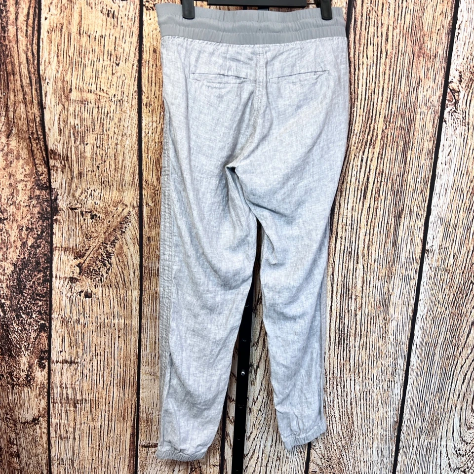 Pantalones de chándal de lino Athleta con cordón en la cintura bolsillos con cremallera para mujer talla 0 gris Foto 2 de 4