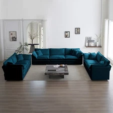 3 Piece Sofa Set Oversized Sofa Comfy Sofa Couch, 2 Pieces of 2 Seater and 1 Pie