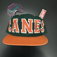 Vintage 90s Miami Hurricanes Drew Pearson Companies NCAA Snapback Wool Hat Cap
