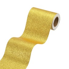 4"x118" Yellow Gold Glitter Wallpaper Border,Peel and Stick Sparkle Paper Border