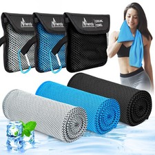 3 Pack Cooling Towels, 40x12, Neck Face, Bags, Soft Microfiber, Instant Cool