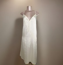 Vintage Jessica McClintock Bridal Silky Satin Chemise Slip Dress Ivory Off White