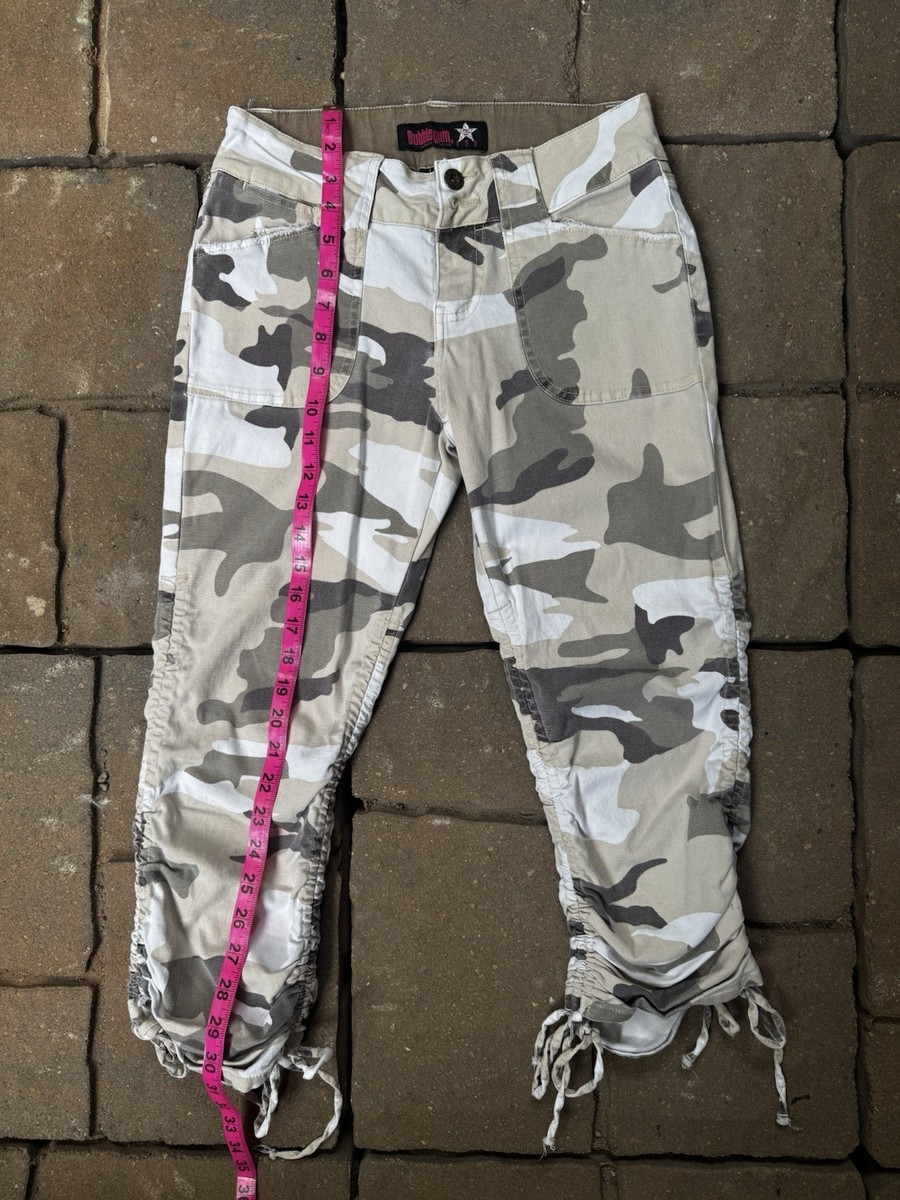 Y2K Bubblegum Camo Cargo Pants Women's 2000s Style Streetwear Size