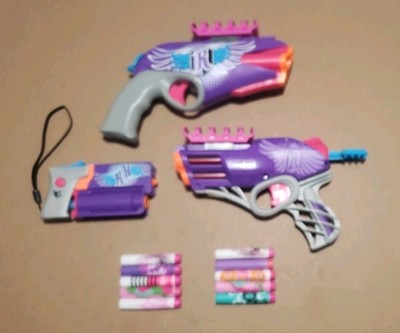 Lightly USED Nerf REBELLE Victory MISCHIEF Spies MESSENGER Blaster & Darts LOT