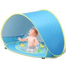 in-1 Baby Beach Tent with Pool UPF 50 Pop-Up Sun Shelter Blue