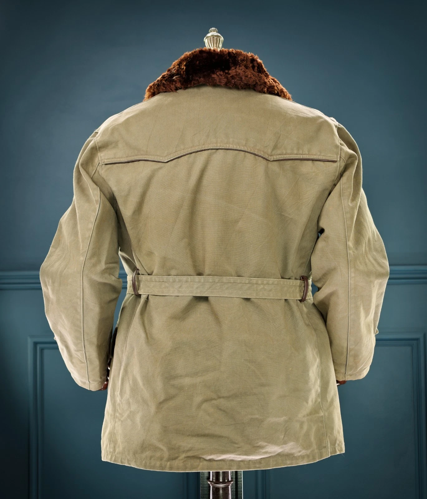 Vintage 1950s French ‘Canadienne’ Barnstormer Mackinaw Mouton Canvas Jacket “L” image 5