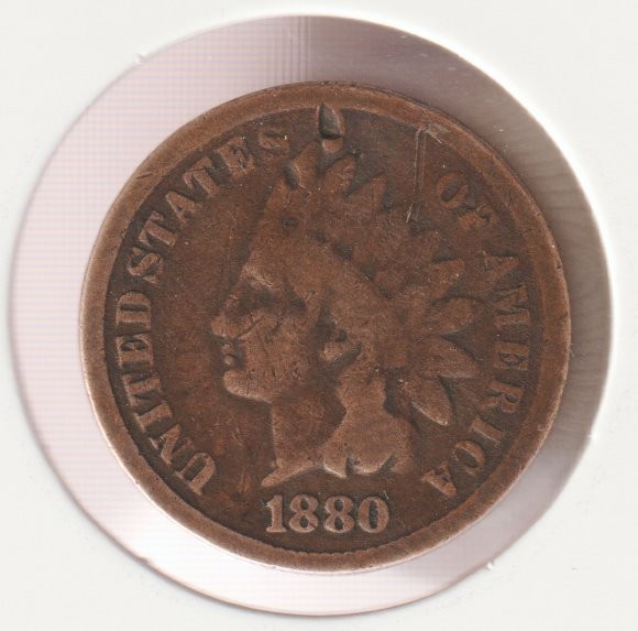 US Rare Old 1880 Indian Head Penny Coin Native American Collection Shield Cent