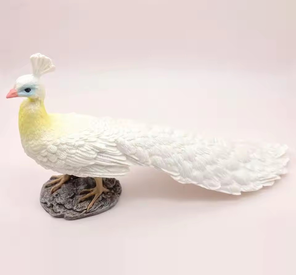 White Peacock Bird Animal Toy PVC Action Figure Kids Toys Party Children Gifts