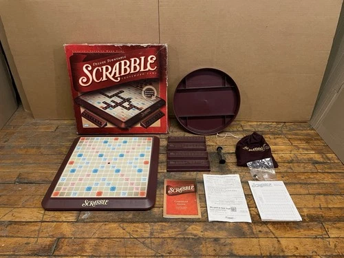 Vintage Scrabble Deluxe Edition Crossword Board Game Complete 04034 1999 Hasbro