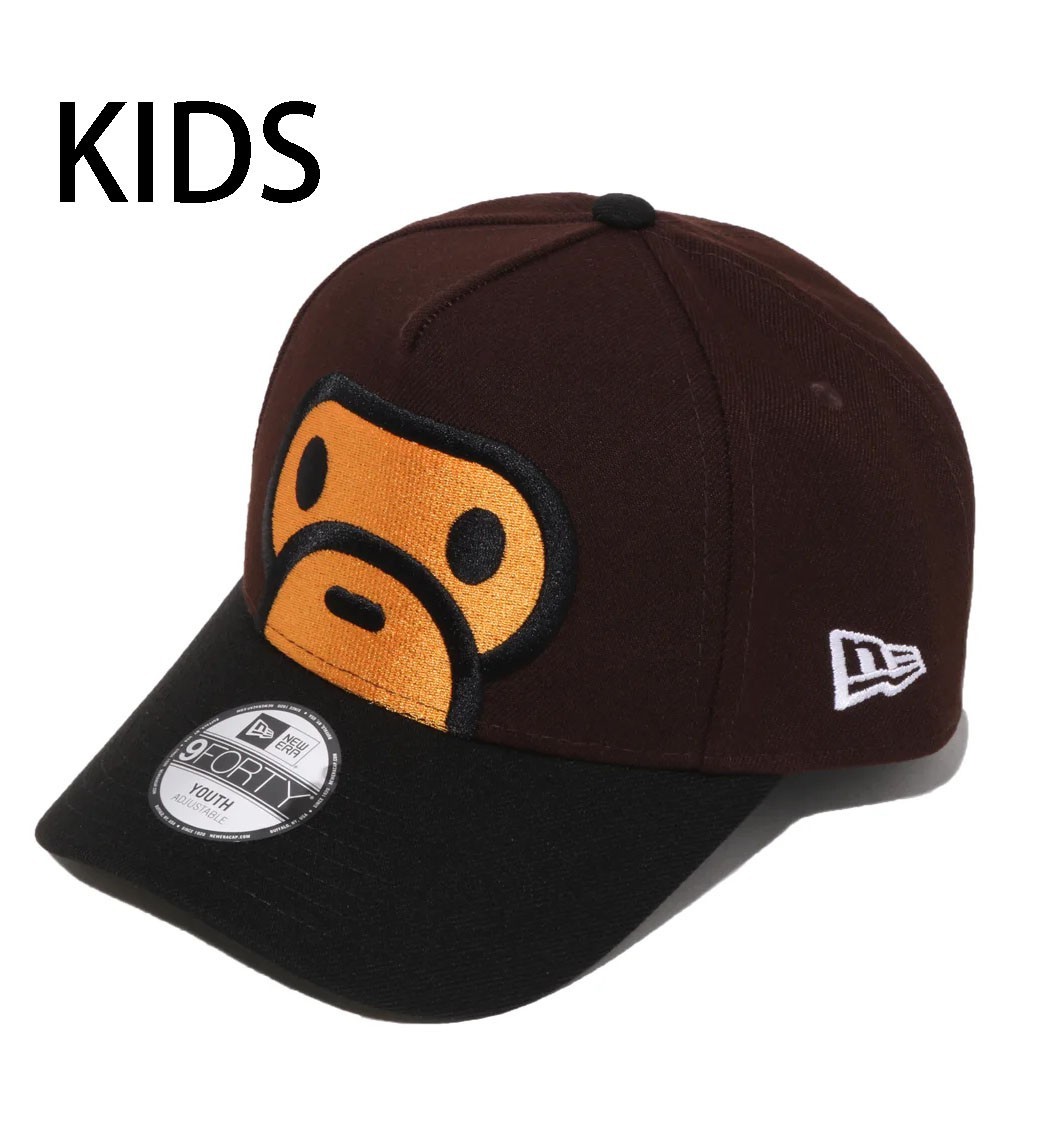 A BATHING APE BAPE KIDS Goods MILO FACE NEW ERA 9 FORTY CAP 2M33380901