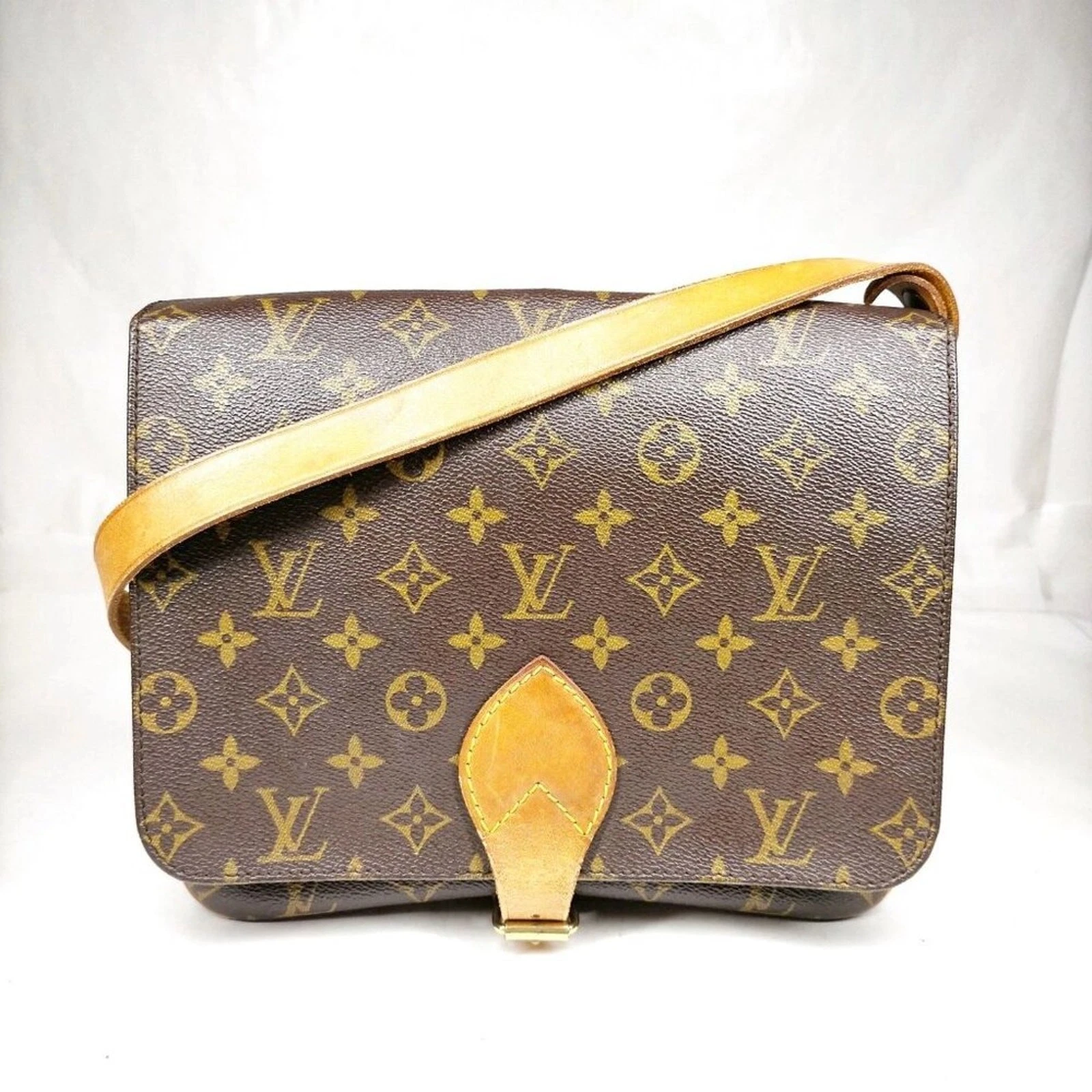 Authentic Louis Vuitton Cartouchiere GM Monogram Shoulder Bag 225-112525