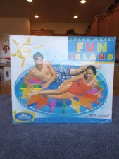 Intex Color Wheel Inflatable Fun Island Pool Float Vintage 2001