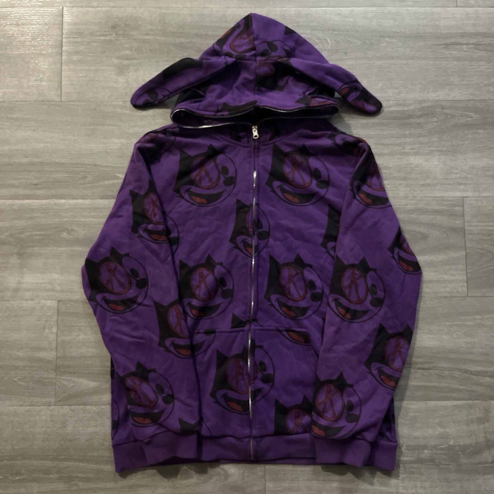 Introvert Studios Full Zip See Through Hoodie Siz… - image 1