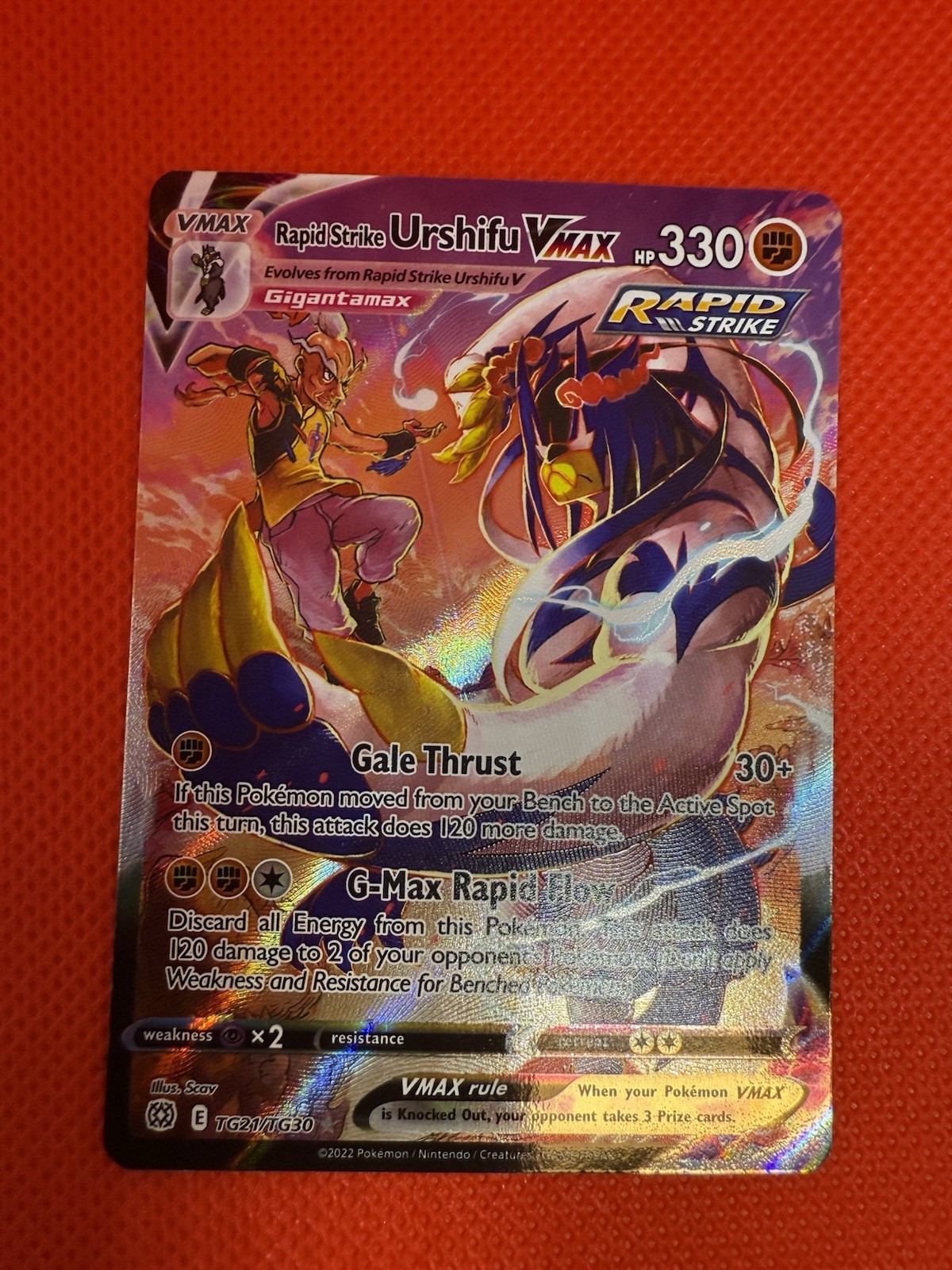 Rapid Strike Urshifu VMAX TG21/TG30 Swsh09: Brilliant Stars Trainer Gallery Holo