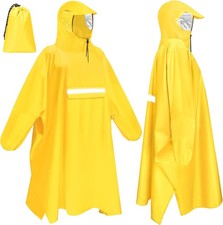 Regenponcho Herren Damen Wasserdichter Regenponcho f&uuml;r Fahrrad Wiederverwendbar