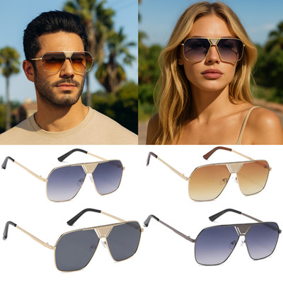 Sunglasses Luxury Aviator Men Women Gradient Lens Retro Fashion UV400 Shades