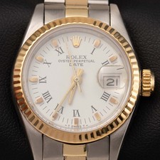 Rolex Datejust 26mm 69173 White Roman Dial Two-Tone Oyster Watch