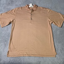 Fairway & Greene Mens M Polo Shirt Tan Pima Cotton Short Sleeve Golf 3-Button