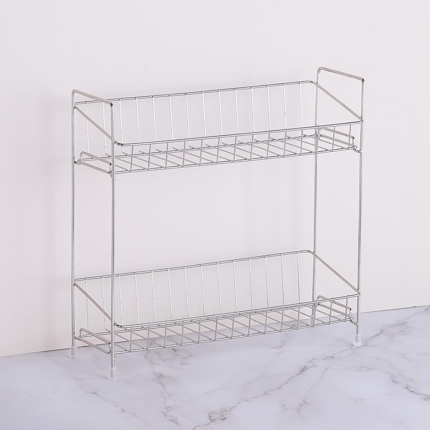 2-Tier Spice Rack Organizer 304 Stainless Steel Kitchen Counter Shelf