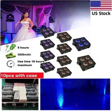 US 10x wifi free battery par 4x18w rgbwa uv 6in1 Wireless led par uplight case