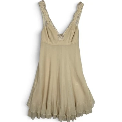 Vestido Babydoll de Gasa de Seda para Mujer Talla 6 Encaje Volantes Hada Ángel Romántico - Imagen 1 de 4