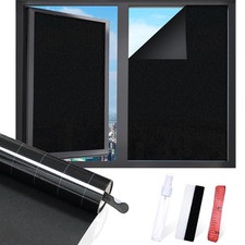 Sesybuty Window Film Total Blackout Window Privacy Film Blocks 100 Of Uv And