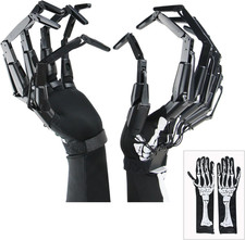 Halloween Articulated Fingers with Skeleton Gloves, Articulated Finger Extension
