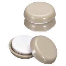 4Pcs Furniture Sliders 1" Plastic Self-adhesive Round Sliding Pads Grey