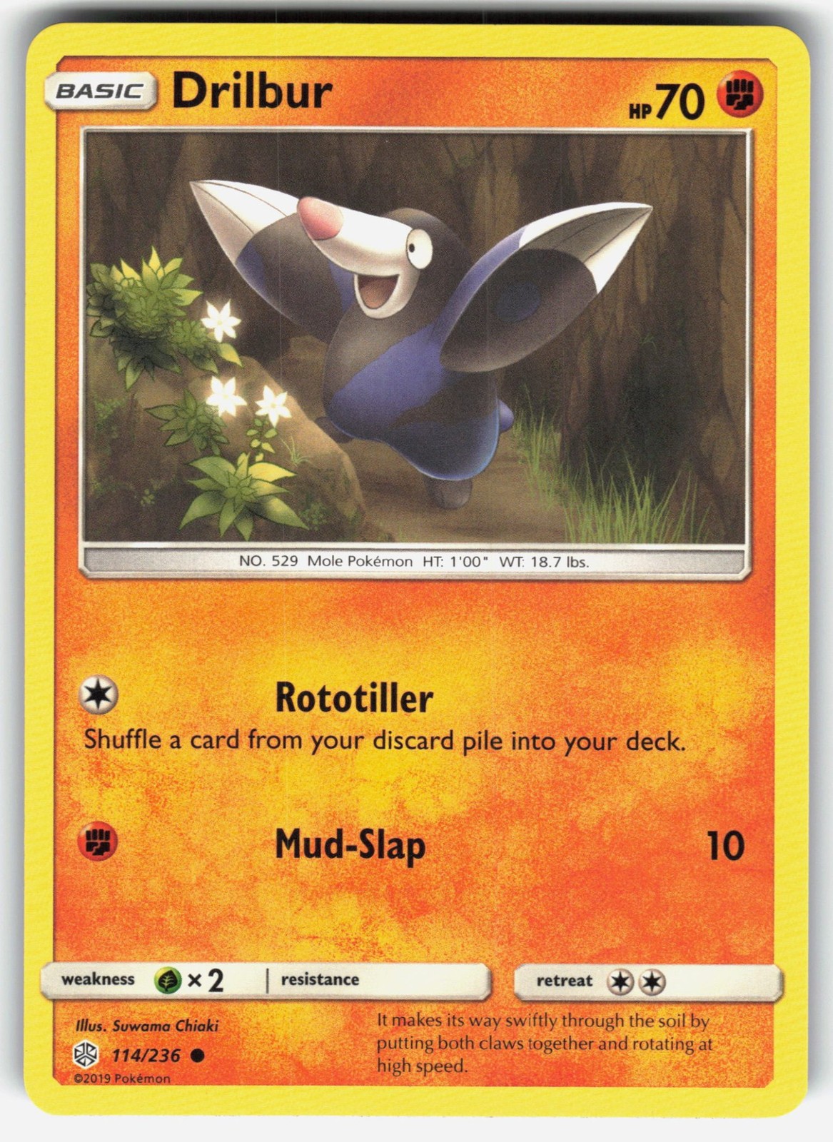 Drilbur 114/236 SM - Cosmic Eclipse Pokemon Common Lightly Played