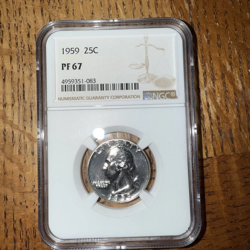 1959 WASHINGTON QUARTER NGC PF-67 