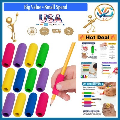 Ergonomic Pencil Grips 12 Pack Assorted Colors for Left & Right-Handed Use