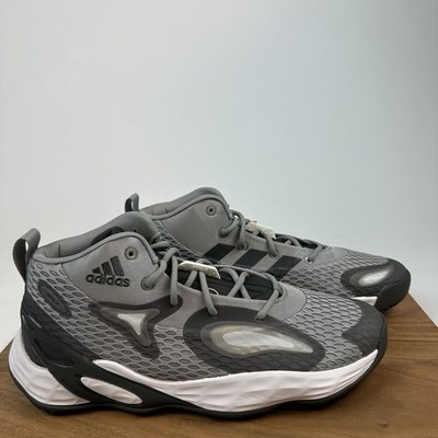 New NWB Mens Adidas Exhibit A Mid Gray Basketball Shoes Sneakers Size 11 M