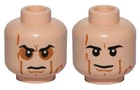 Lego Minifigure Head Anakin Skywalker Duel Sided Scars Angry Frown - 9526