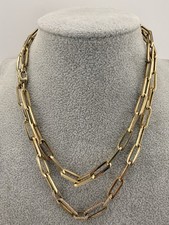 14k Yellow Gold  Diamond Stunning Necklace Hollow 31in - 5mm W - 12.7g - K24