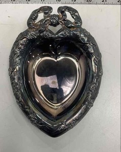 Reed and Barton Silver Heart Shaped Candy Bowl