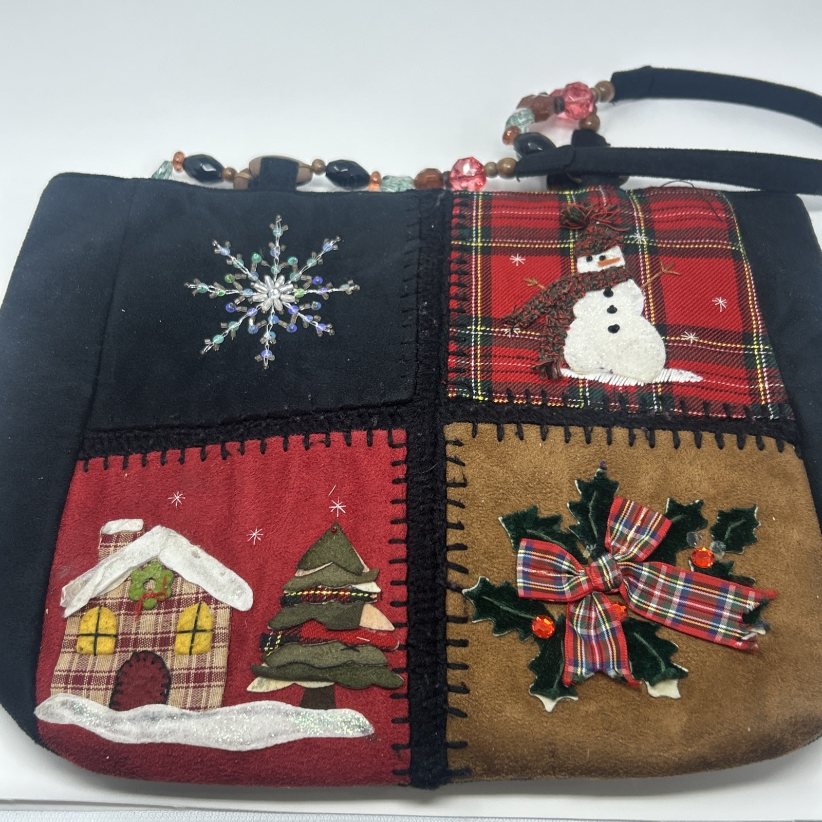 Cappelli Straworld Inc Patchwork Suede Christmas … - image 7