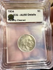 1934 Buffalo Nickel AU50 ICG