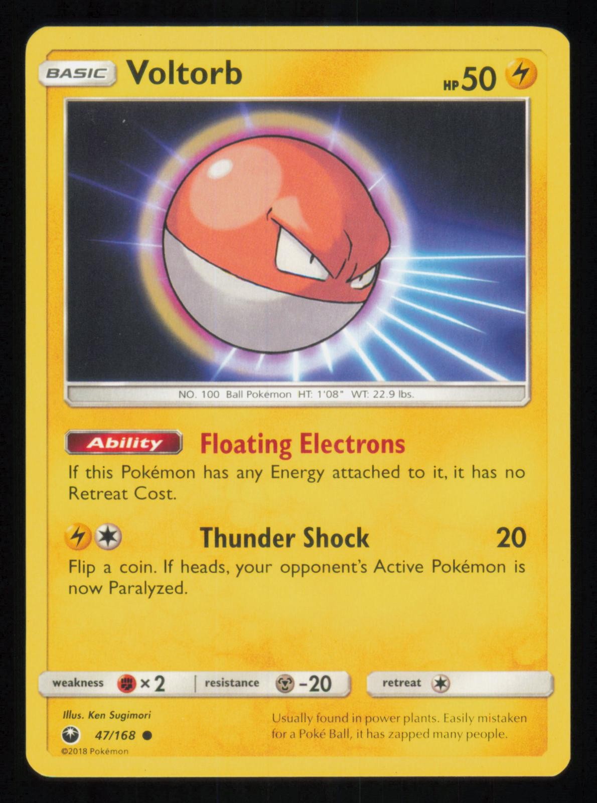 VOLTORB 47/168 COMMON CELESTIAL STORM LP POKEMON