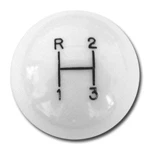 3 speed engraved shift knob WHITE 3/8"-24 fine Buick Olds 442 AMC Mopar Hurst OE