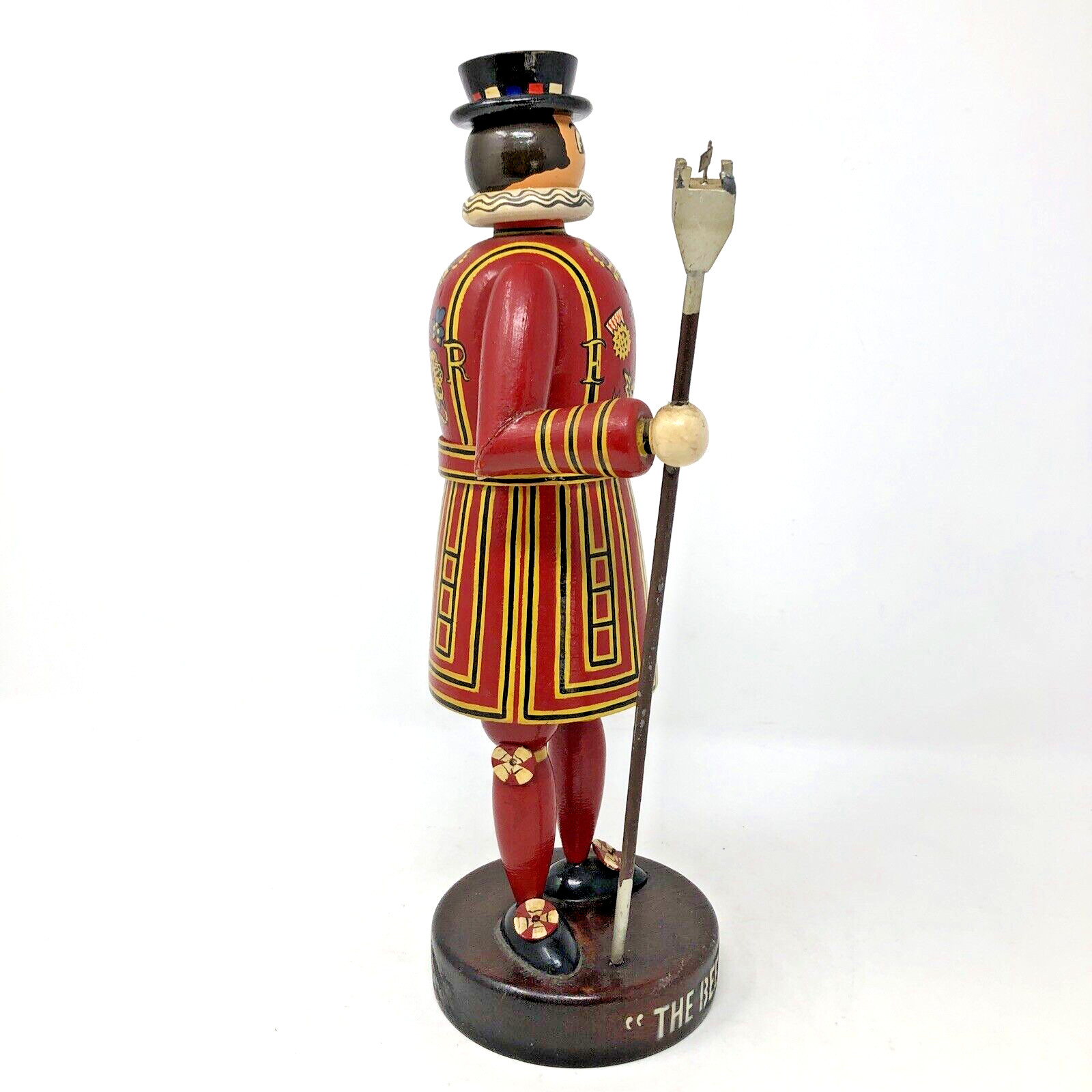London Dry Gin Beefeater Figure Bar Advertising VTG UK Wood Handpainted 12" tall