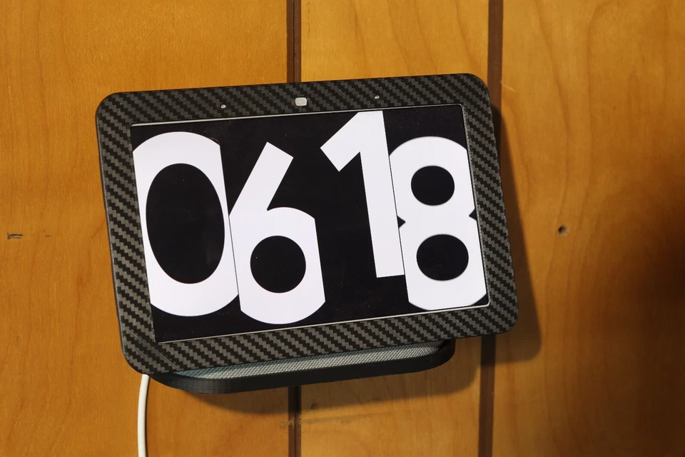 Google Nest Hub Gen 1 Bezel Cover Carbon Fiber Textured Aesthetic Décor for Home - Image 4 of 4