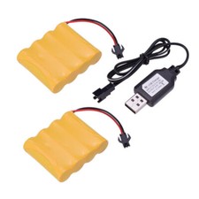 2x 4.8V 700mAh Ni-Cd AA Battery Pack Rechargeable SM-2P Plug For RC Car Toys